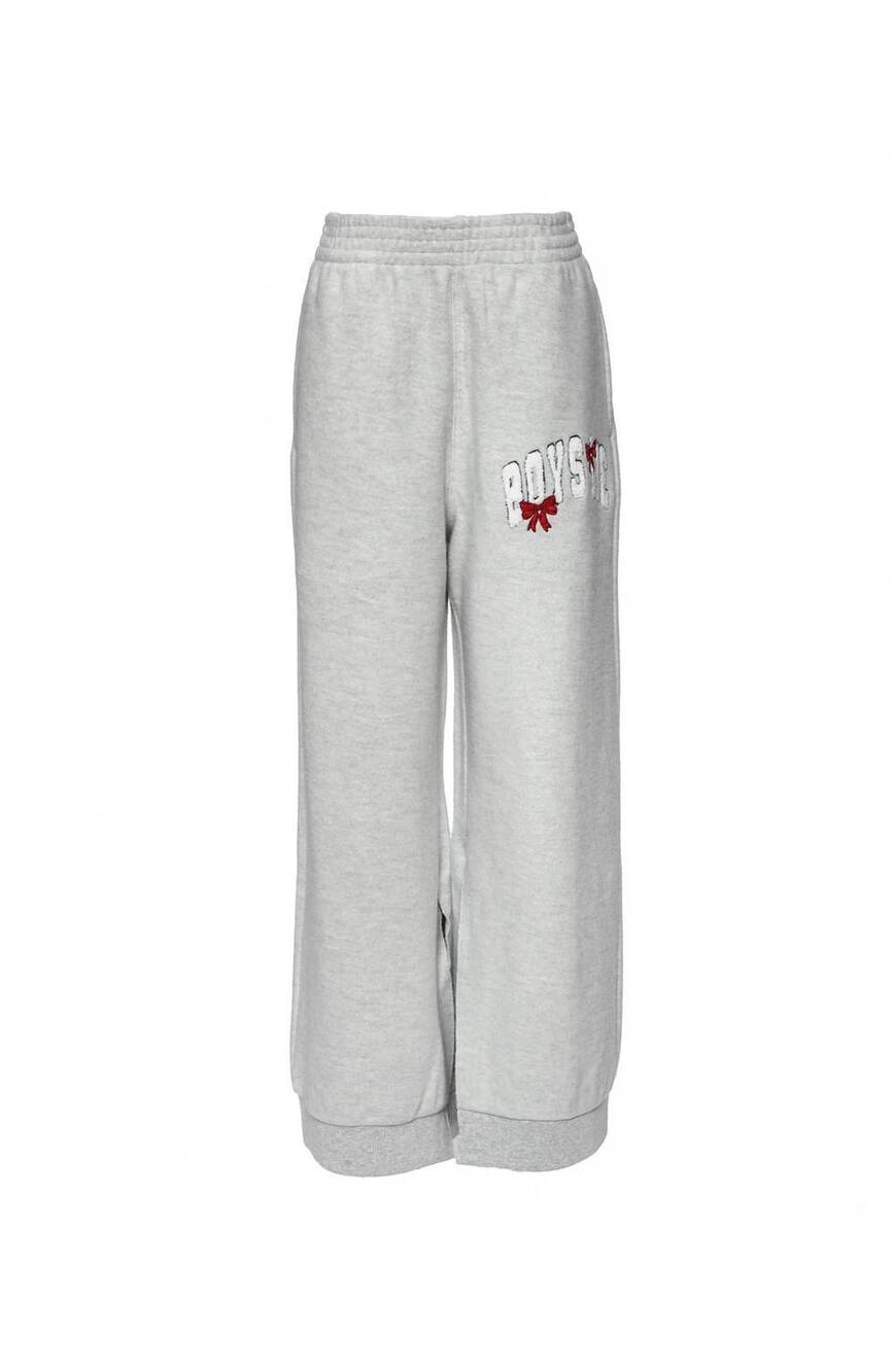 NEW BOYS LIE women's wrap me in a bow pant in heather grey